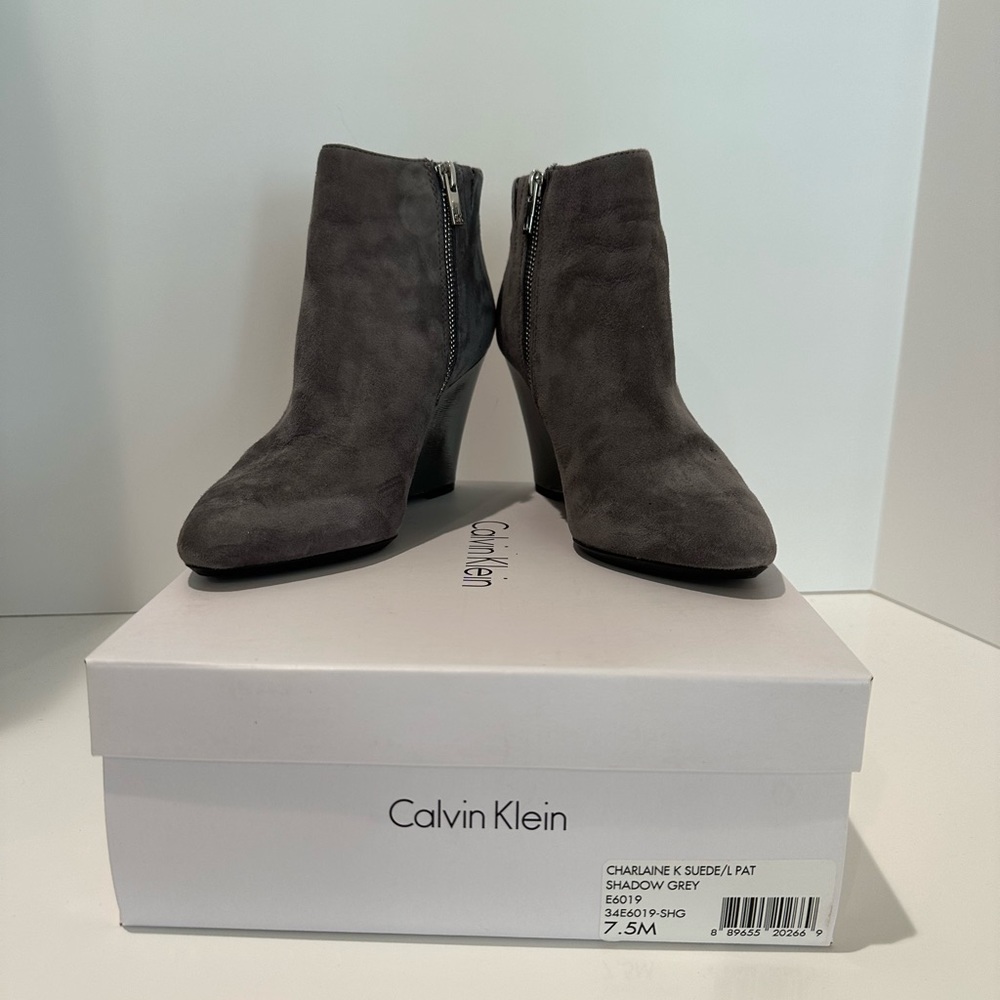 Calvin Klein Charmaine K Suede/L Pat Shadow Grey Size 7.5